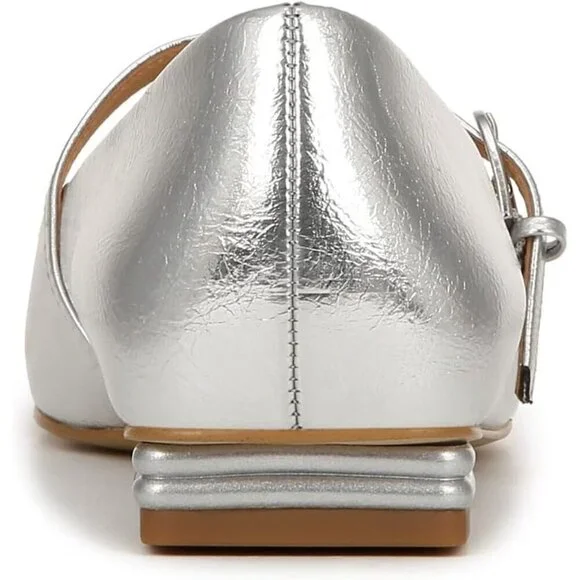 Franco Sarto Flat Shoes Women Silver Polyurethane (PU) Tinsley Mary Jane Shoes - Picture 3 of 9